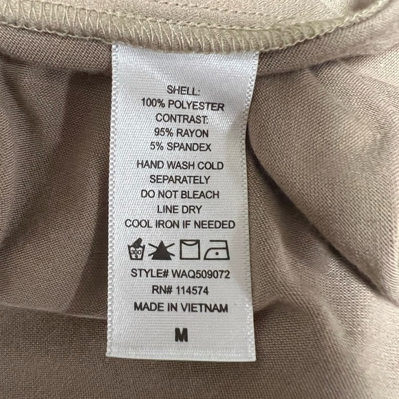 Pleione Tan Button Down Blouse Size M Women - Picture 6 of 8